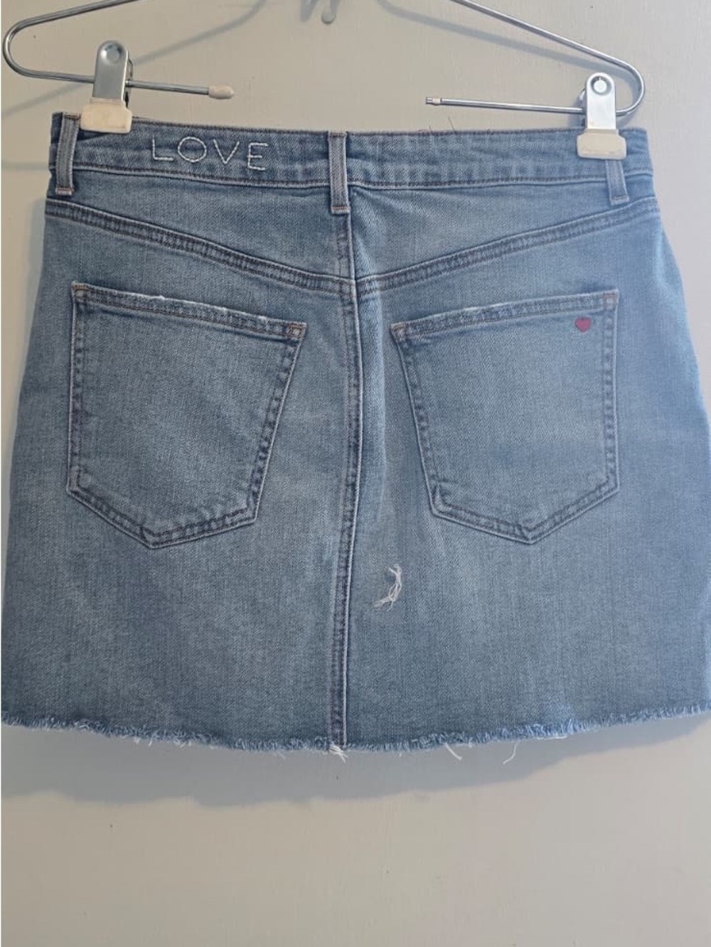 Sundry Light Blue Denim Skirt with Contrast Stitching - Picture 14 of 14